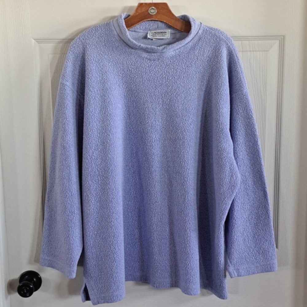 Vintage 90's Amana Sherpa Fleece Cozy Plush Soft Comfy Sweater Tunic Made in USA